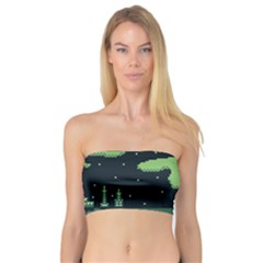 Ship Sea Monster Boat Island Night Pixel Bandeau Top