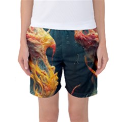 Flame Deep Sea Underwater Creature Wild Women s Basketball Shorts by Pakemis