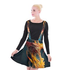 Flame Deep Sea Underwater Creature Wild Suspender Skater Skirt by Pakemis