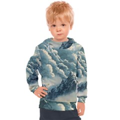 Mountains Alps Nature Clouds Sky Fresh Air Kids  Hooded Pullover by Pakemis