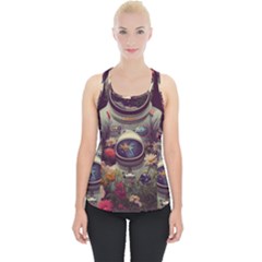 Astronaut Universe Planting Flowers Cosmos Art Piece Up Tank Top by Pakemis