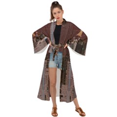 Skyline Skyscrapers Futuristic Sci-fi Panorama Maxi Kimono by Pakemis