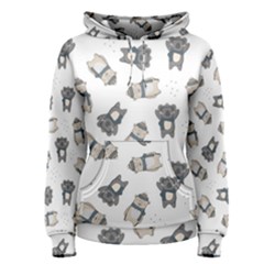 Cute Seamless Pattern With Koala Panda Bear Women s Pullover Hoodie by Pakemis