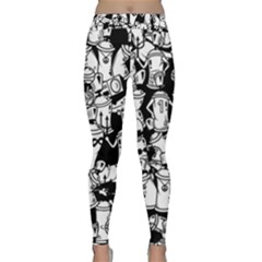 Graffiti Spray Can Characters Seamless Pattern Classic Yoga Leggings by Pakemis