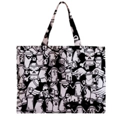 Graffiti Spray Can Characters Seamless Pattern Zipper Mini Tote Bag by Pakemis