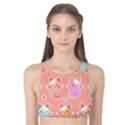 Cute Kawaii Kittens Seamless Pattern Tank Bikini Top View1