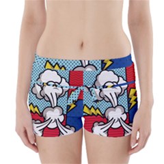 Rays Smoke Pop Art Style Vector Illustration Boyleg Bikini Wrap Bottoms