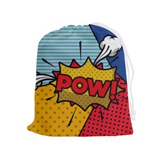 Pow Word Pop Art Style Expression Vector Drawstring Pouch (xl) by Pakemis