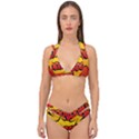 Explosion Boom Pop Art Style Double Strap Halter Bikini Set View1