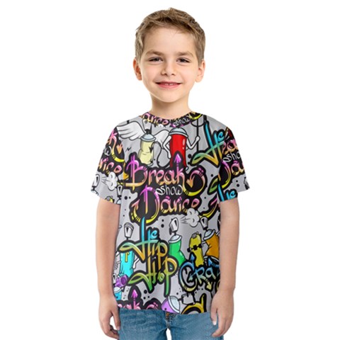 Hip Hop Background Kids  Sport Mesh Tee by Pakemis