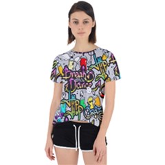 Hip Hop Background Open Back Sport Tee by Pakemis