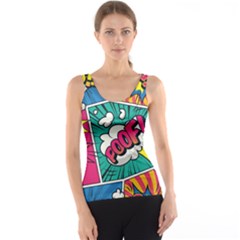 Comic Colorful Seamless Pattern Tank Top