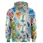 Travel Pattern Immigration Stamps Stickers With Historical Cultural Objects Travelling Visa Immigran Men s Core Hoodie