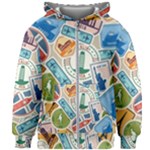 Travel Pattern Immigration Stamps Stickers With Historical Cultural Objects Travelling Visa Immigran Kids  Zipper Hoodie Without Drawstring