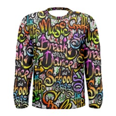 Graffiti Word Seamless Pattern Men s Long Sleeve Tee by Pakemis