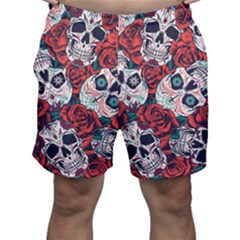 Vintage Day Dead Seamless Pattern Men s Shorts