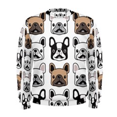 Dog French Bulldog Seamless Pattern Face Head Men s Sweatshirt by Pakemis