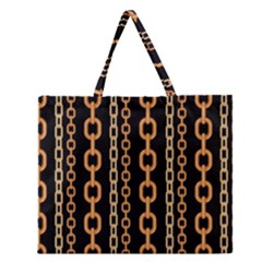 Gold-chain-jewelry-seamless-pattern Zipper Large Tote Bag by Pakemis