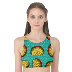 Taco-drawing-background-mexican-fast-food-pattern Tank Bikini Top