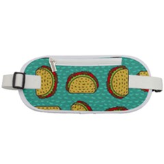 Taco-drawing-background-mexican-fast-food-pattern Rounded Waist Pouch by Pakemis