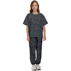 Damask-seamless-pattern Kids  Tee And Pants Sports Set