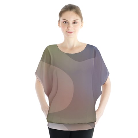 The Land 181 - Abstract Art Batwing Chiffon Blouse by KorokStudios