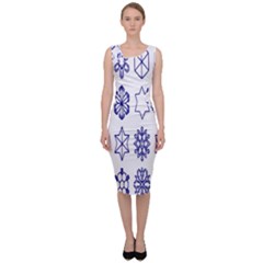 Various Types Of Snowflakes Sleeveless Pencil Dress