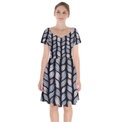 Seamless Pattern With Interweaving Braids Short Sleeve Bardot Dress