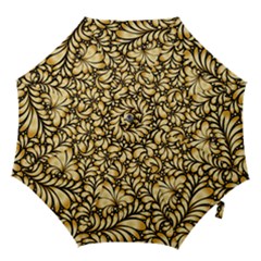 Damask-teardrop-gold-ornament-seamless-pattern Hook Handle Umbrellas (small) by Pakemis