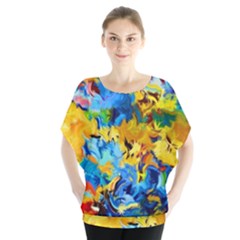 Abstract Art Batwing Chiffon Blouse