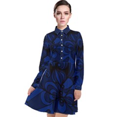 Blue 3 Zendoodle Long Sleeve Chiffon Shirt Dress by Mazipoodles