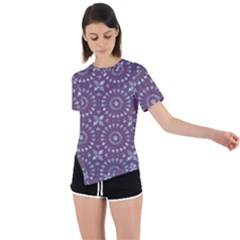 Kaleidoscope Plum Asymmetrical Short Sleeve Sports Tee by Mazipoodles