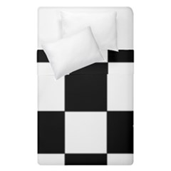 Grid-domino-bank-and-black Duvet Cover Double Side (single Size) by BangZart