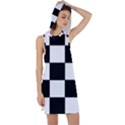 Grid-domino-bank-and-black Racer Back Hoodie Dress View1