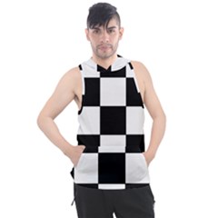 Grid-domino-bank-and-black Men s Sleeveless Hoodie by BangZart