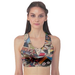 Background Embroidery Pattern Stitches Abstract Sports Bra