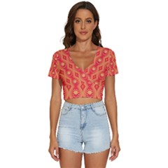 Background Pattern Texture Design Wallpaper V-neck Crop Top