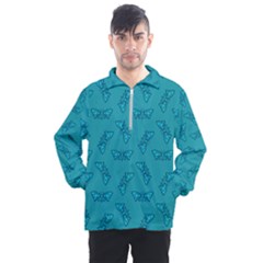 Butterfly Art Pattern Design Background Frame Men s Half Zip Pullover