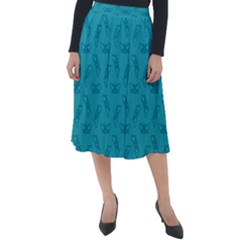 Butterfly Art Pattern Design Background Frame Classic Velour Midi Skirt 