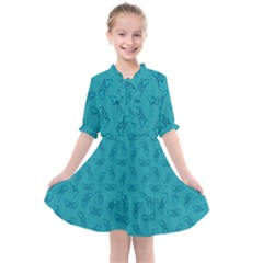 Butterfly Art Pattern Design Background Frame Kids  All Frills Chiffon Dress by Uceng