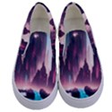 Urban City Cyberpunk River Cyber Tech Future Kids  Canvas Slip Ons View1