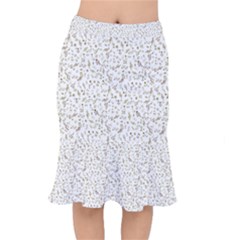 Background Ornamental Pattern Graphic Seamless Short Mermaid Skirt