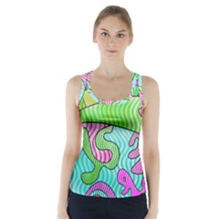 Colorful Stylish Design Racer Back Sports Top by gasi