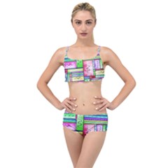 Colorful Pattern Layered Top Bikini Set