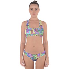 Colorful Stylish Design Cross Back Hipster Bikini Set by gasi