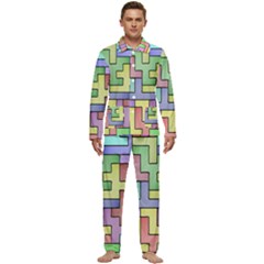 Colorful Stylish Design Men s Long Sleeve Velvet Pocket Pajamas Set by gasi