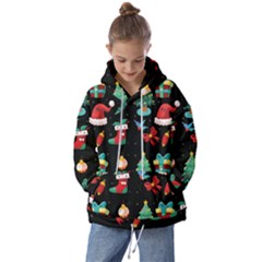 Christmas Pattern Kids  Oversized Hoodie by designsbymallika