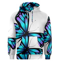 Blue And Pink Butterfly Illustration, Monarch Butterfly Cartoon Blue, Cartoon Blue Butterfly Free Pn Men s Core Hoodie by asedoi