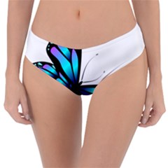 Blue And Pink Butterfly Illustration, Monarch Butterfly Cartoon Blue, Cartoon Blue Butterfly Free Pn Reversible Classic Bikini Bottoms by asedoi