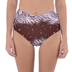 Ornamental Leaves Wallpaper Plants Reversible High-waist Bikini Bottoms by Ravend